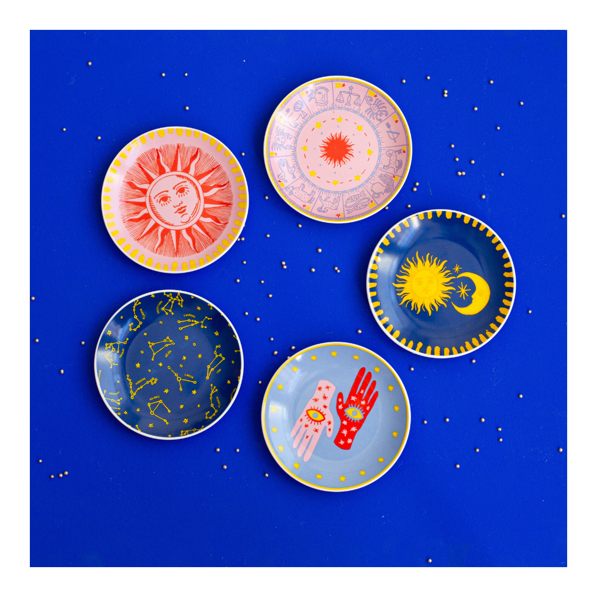 Lot de 6 petites assiettes, CONSTELLA