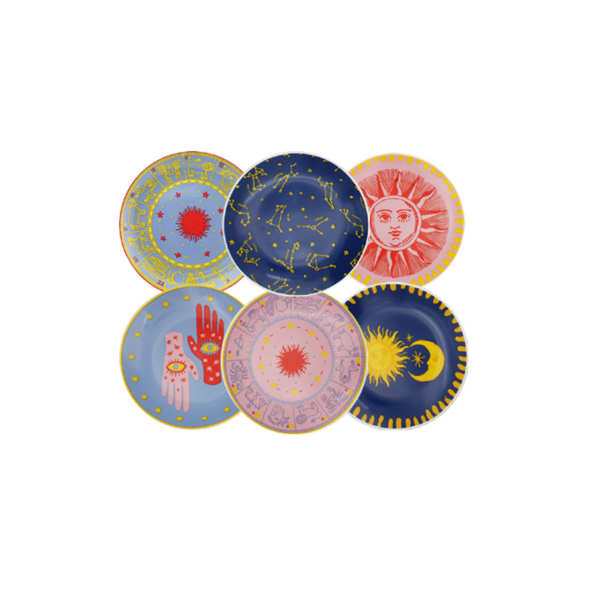 Lot de 6 petites assiettes, CONSTELLA