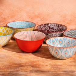 Lot de 6 bols médiums design 1, SABAE