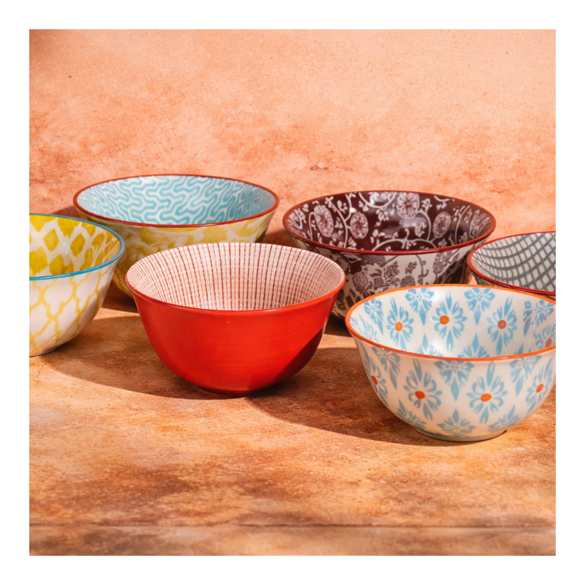 Lot de 6 bols médiums design 1, SABAE
