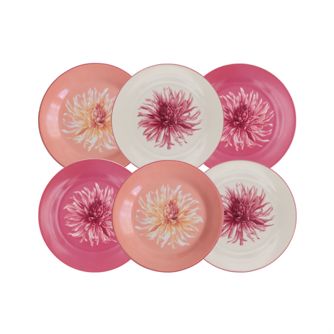 Lot de 6 petites assiettes, FLORA