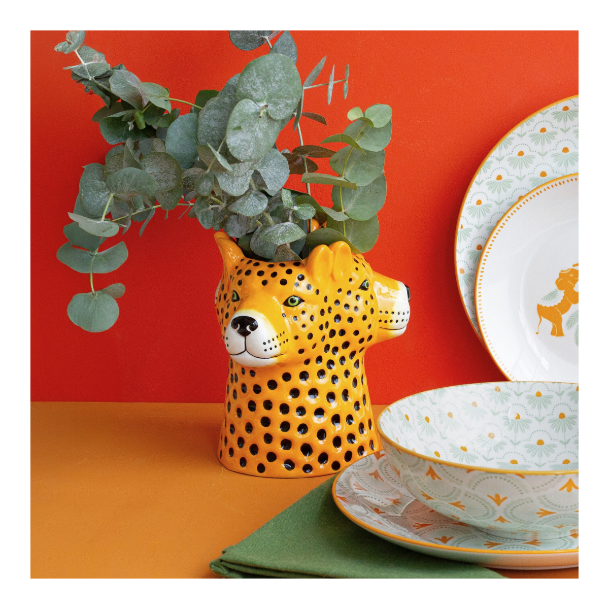 Vase forme tête de léopard, ZOELA