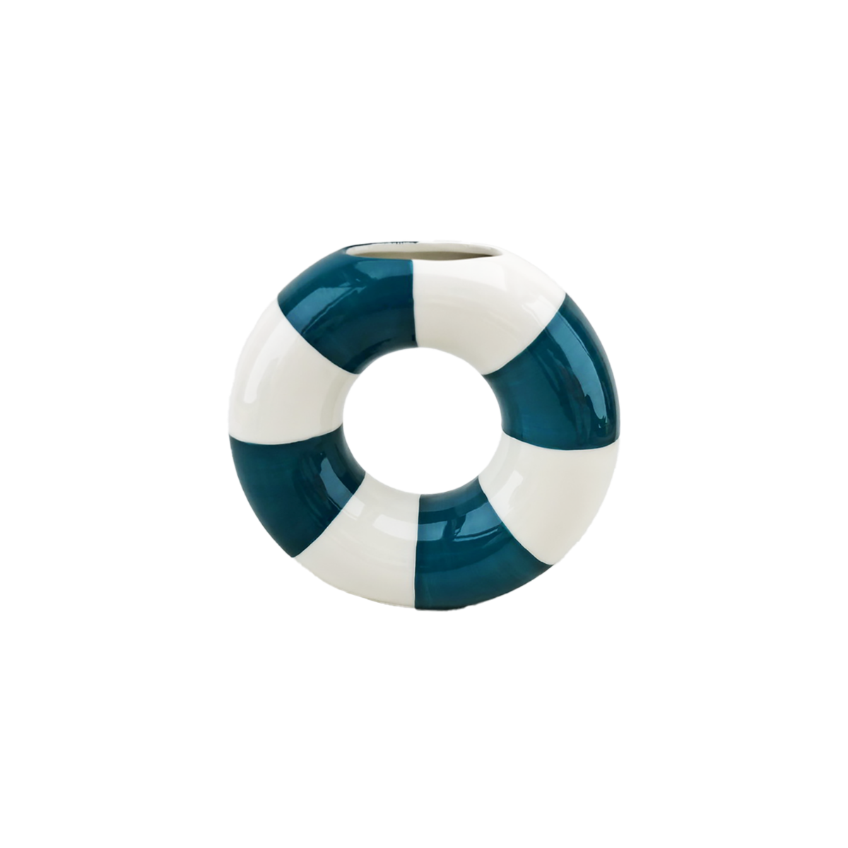 Vase en forme de bouée bleue, Studio Rosalie