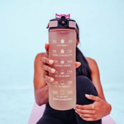 Gourde de motivation hydratation rose