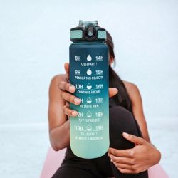 Gourde de motivation hydratation bleu