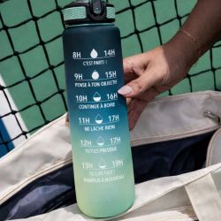 Gourde de motivation hydratation bleu