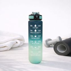 Gourde de motivation hydratation bleu