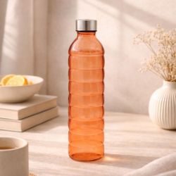 Bouteille orange en verre coloré, GLOUPOP