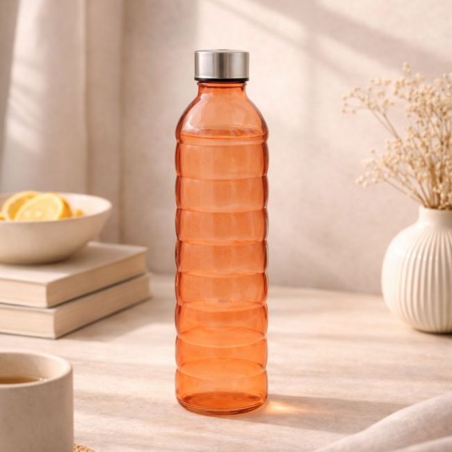 Bouteille orange en verre coloré, GLOUPOP