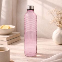 Bouteille rose en verre coloré, GLOUPOP