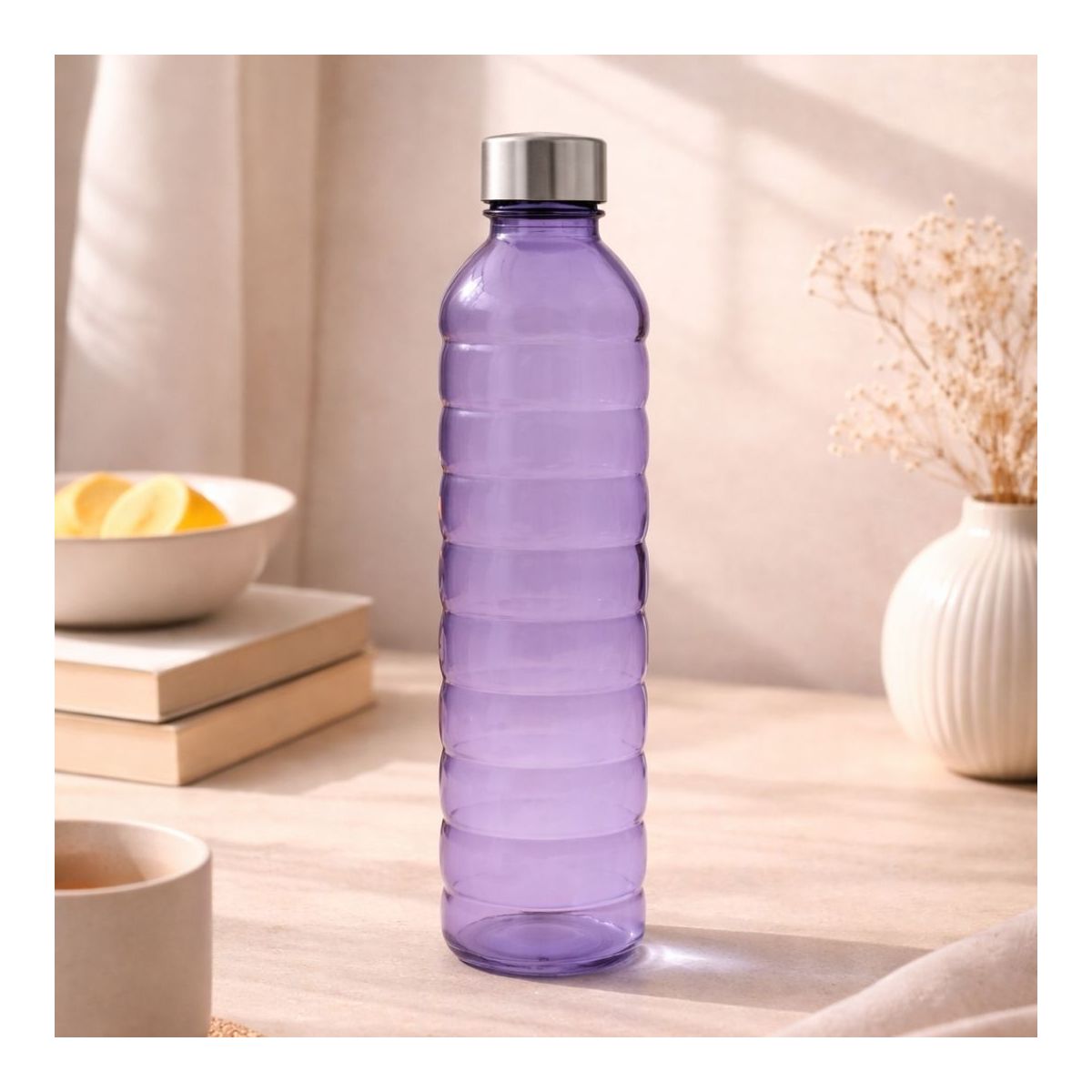 Bouteille violette en verre coloré, GLOUPOP