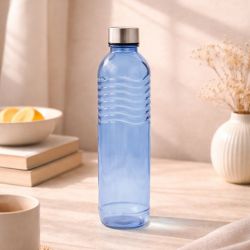 Bouteille bleue en verre coloré, GLOUPOP