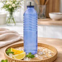 Bouteille bleue en verre coloré, GLOUPOP