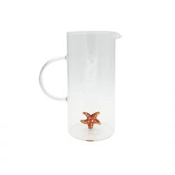 Carafe étoile de mer en verre, Ambre