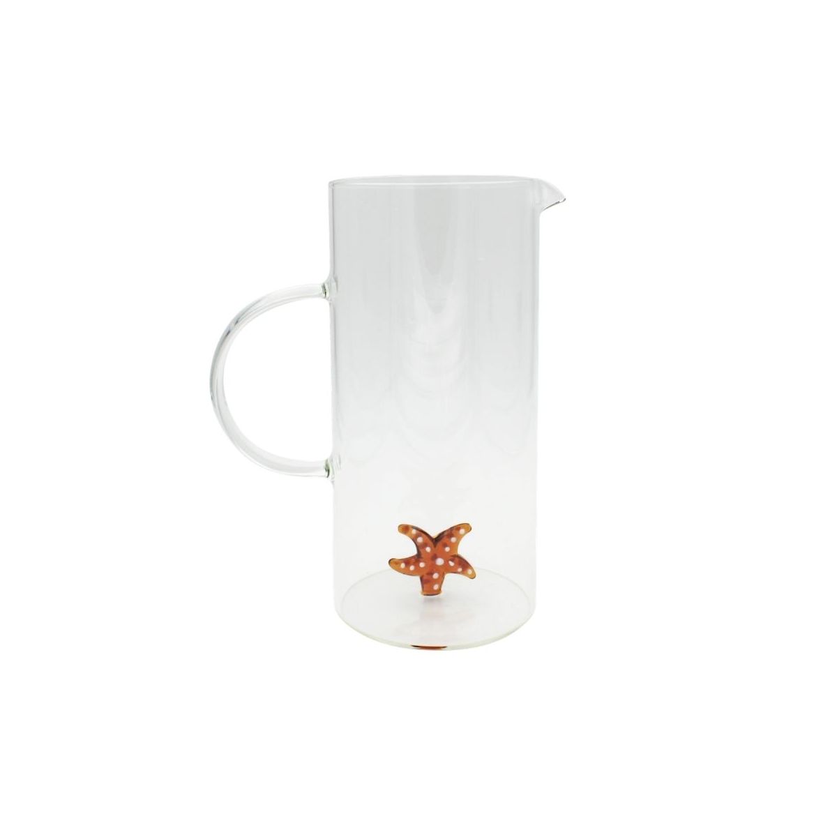 Carafe étoile de mer en verre, Ambre