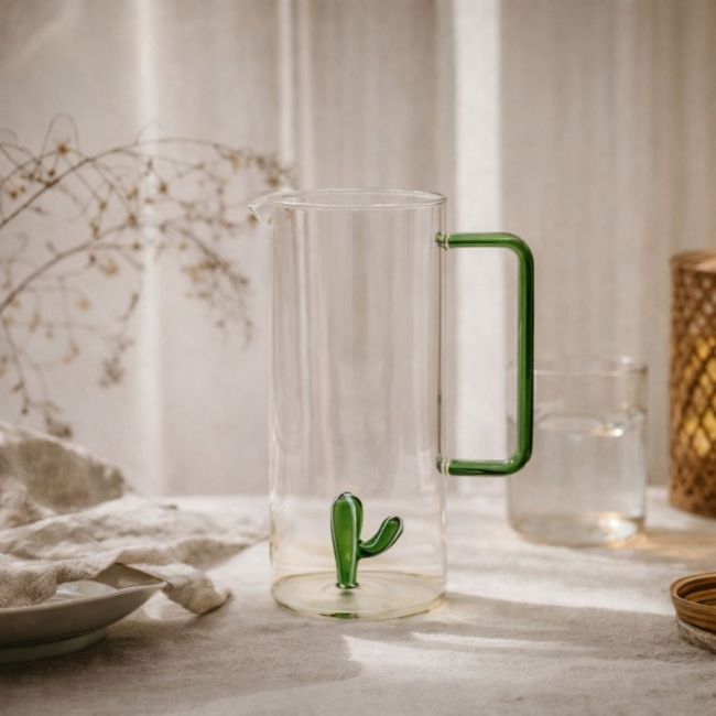 Carafe cactus en verre, VIVA LA VIDA