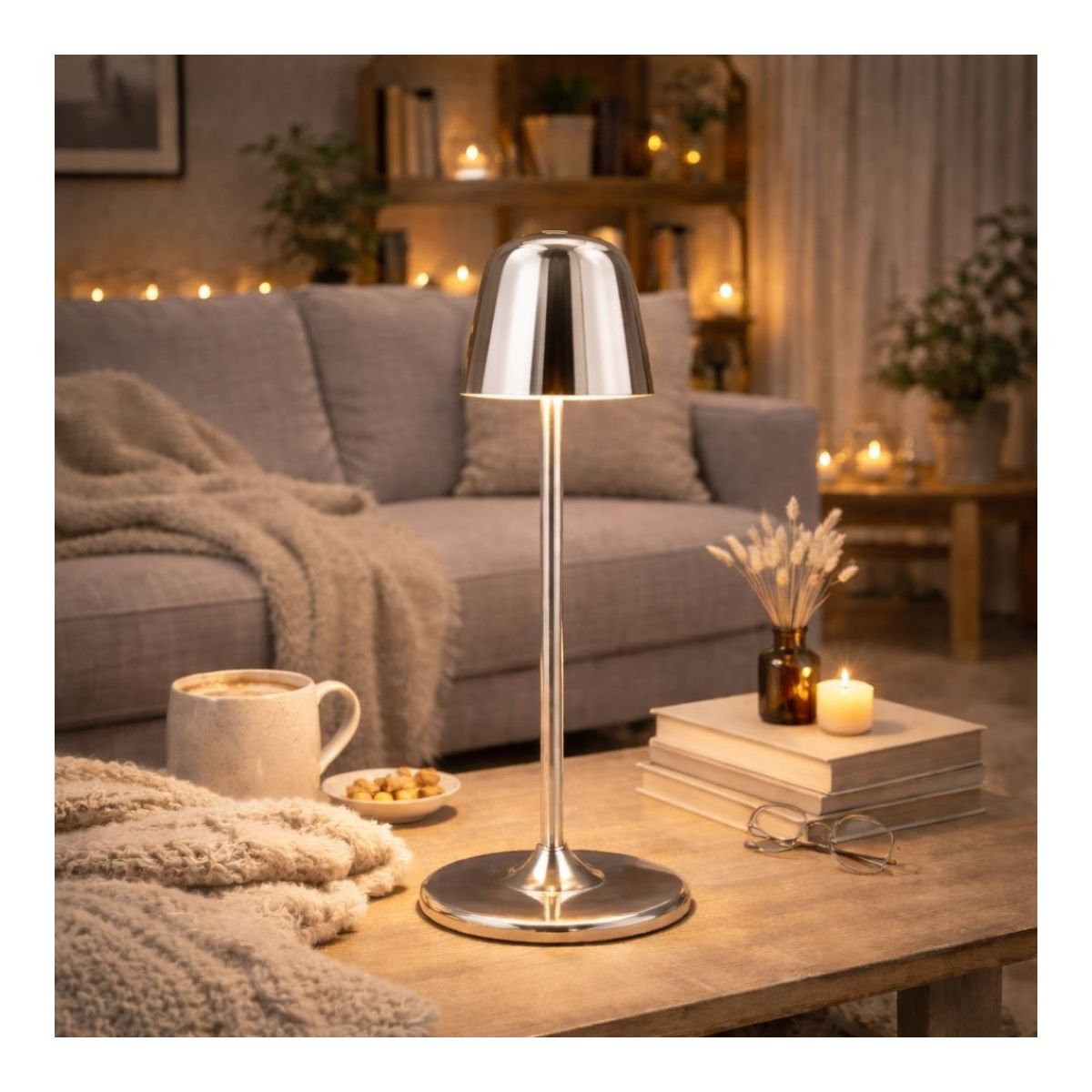Lampe à poser argent, LUCI