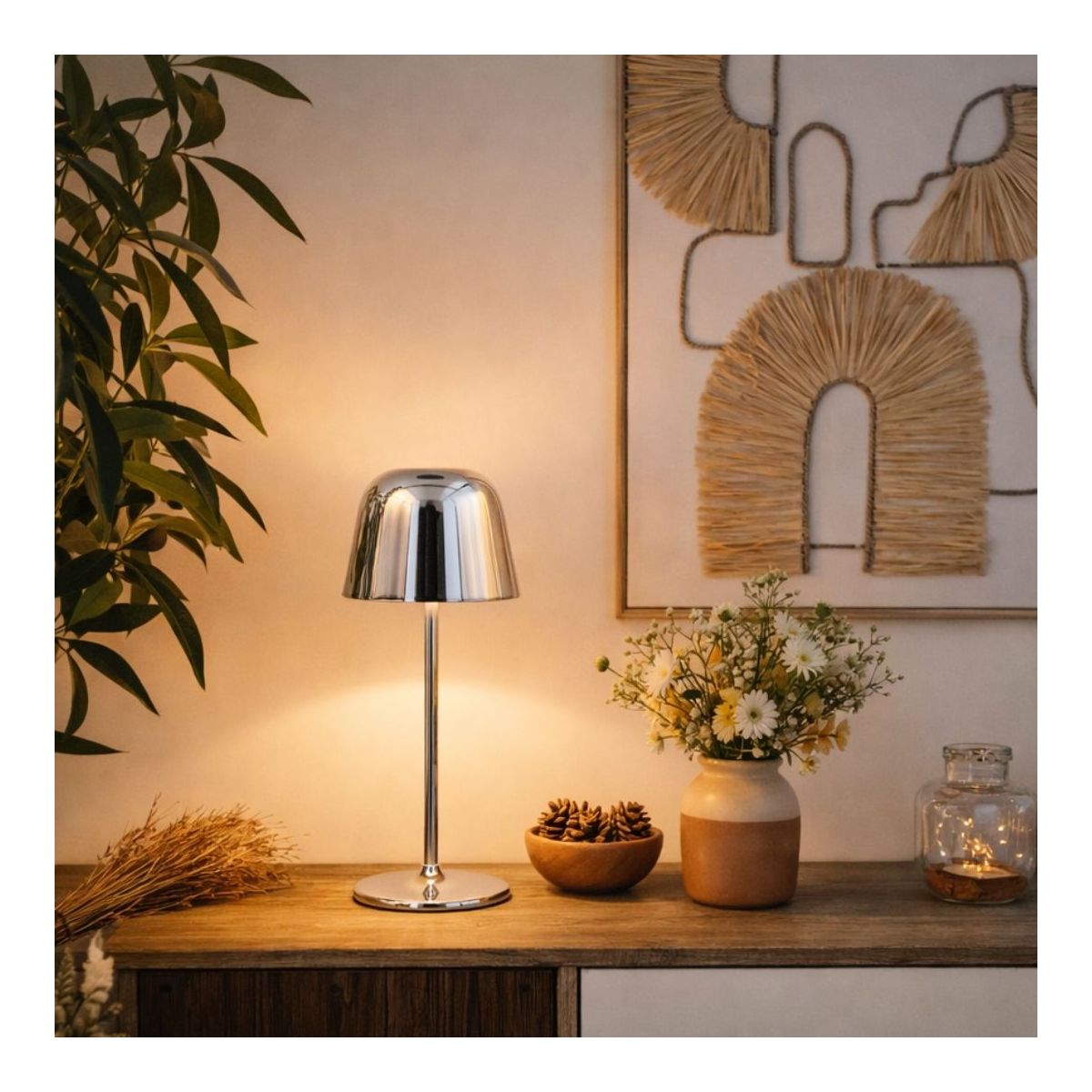 Lampe à poser argent, LUCI