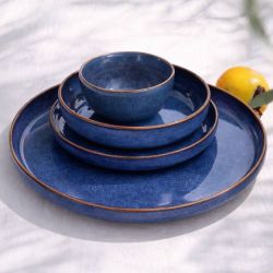 Lot de 6 grandes assiettes, BLUE MOON