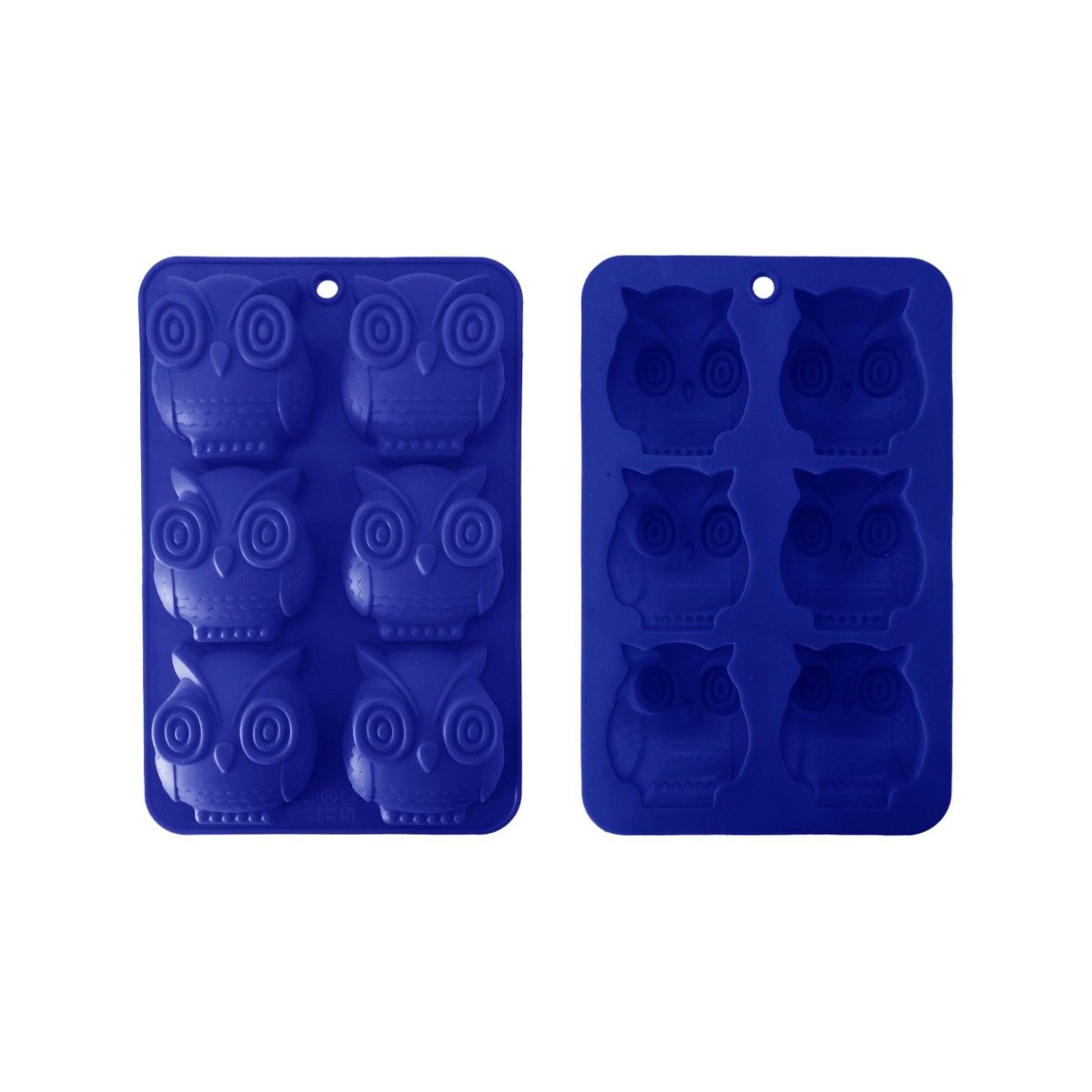 Lot de 6 mini moules en silicone forme Hibou, HAPPY CAKE