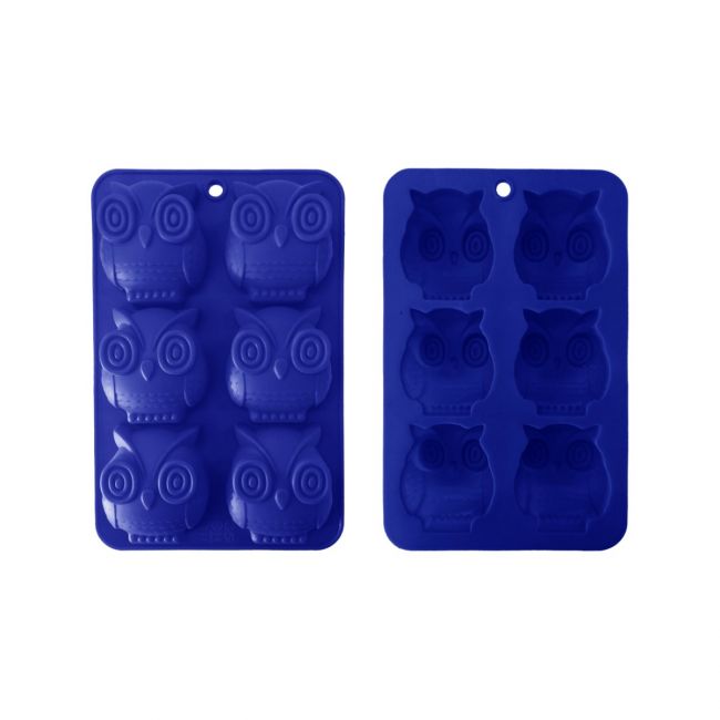 Lot de 6 mini moules en silicone forme Hibou, HAPPY CAKE