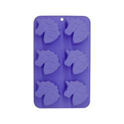 Lot de 6 mini moules en silicone forme Licorne, HAPPY CAKE