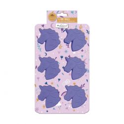 Lot de 6 mini moules en silicone forme Licorne, HAPPY CAKE
