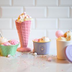 Lot de 4 coupes cône à glaces, GELATERIA