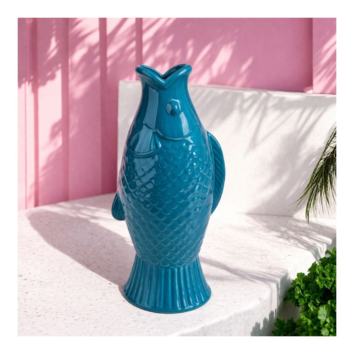 Vase poisson bleu, Studio Rosalie
