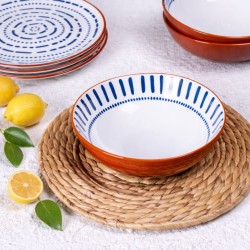 Lot de 6 assiettes creuses, SANTORIN