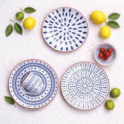 Lot de 6 grandes assiettes, SANTORIN