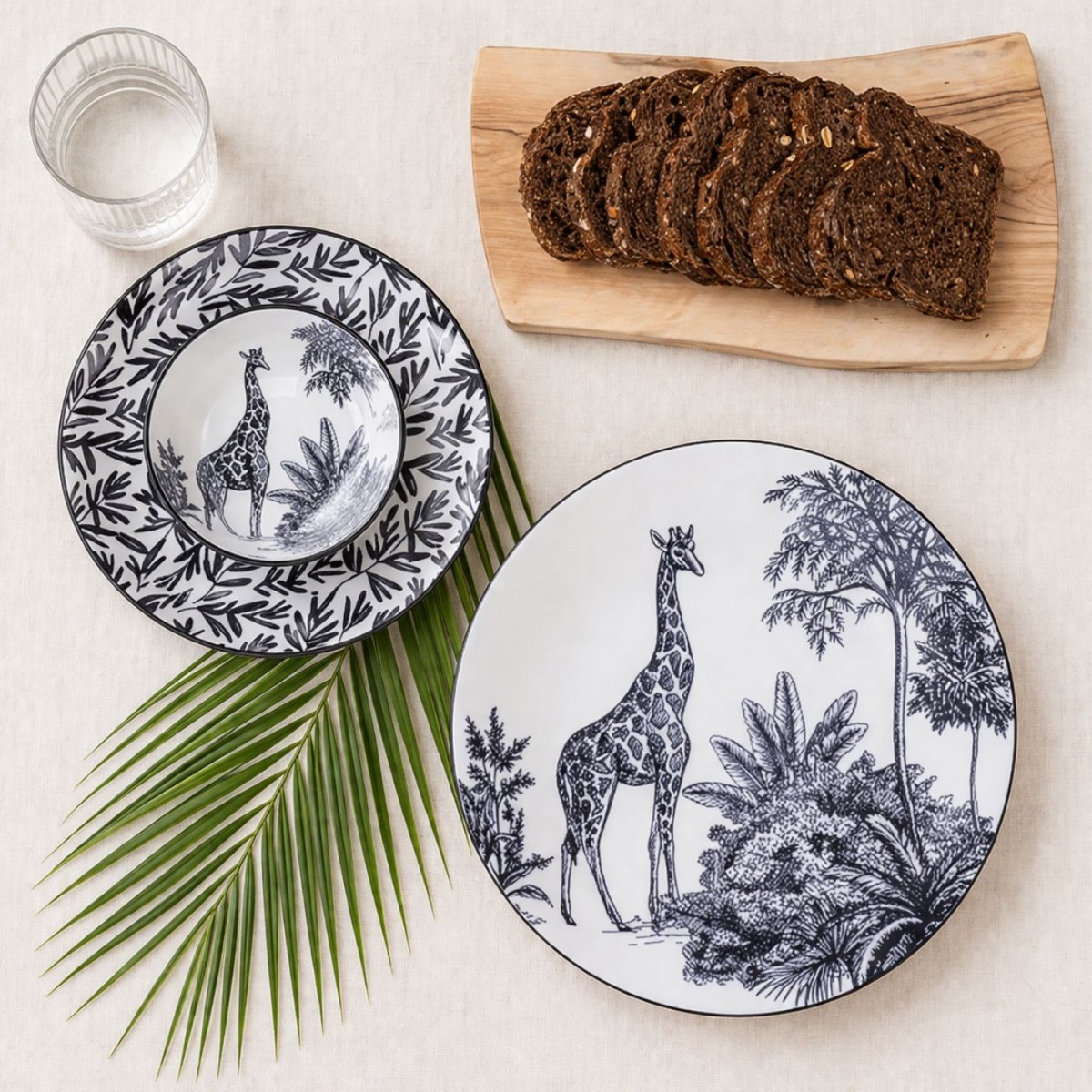 Lot de 6 grandes assiettes, SAVANA