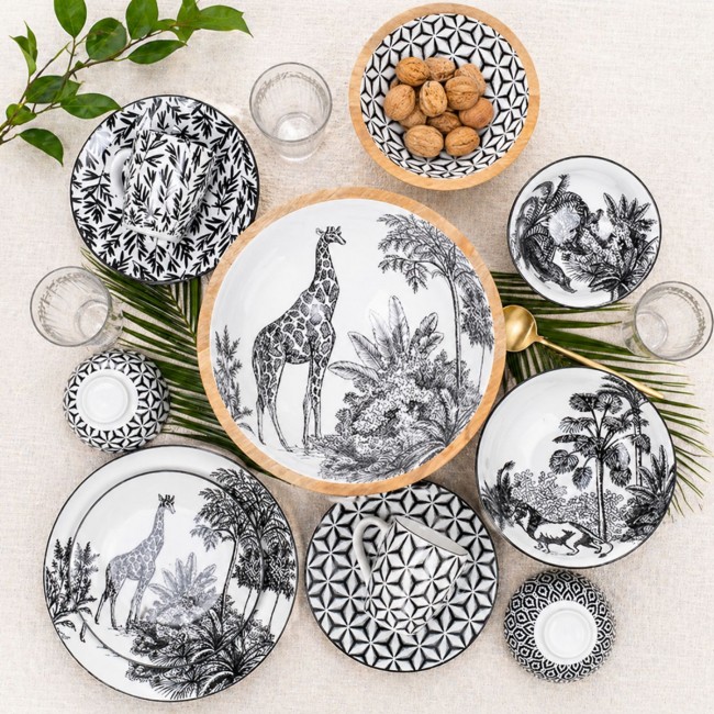 Lot de 6 grandes assiettes, SAVANA
