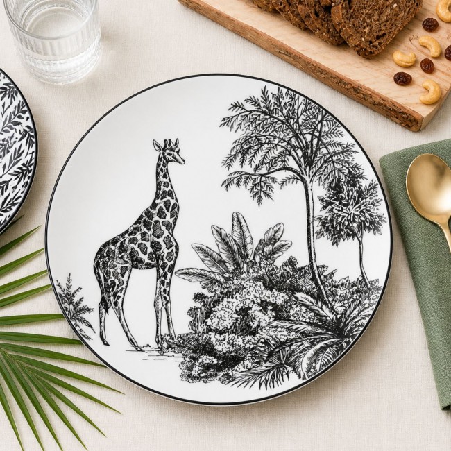 Lot de 6 grandes assiettes, SAVANA