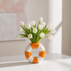 Vase en forme de bouée orange, Studio Rosalie