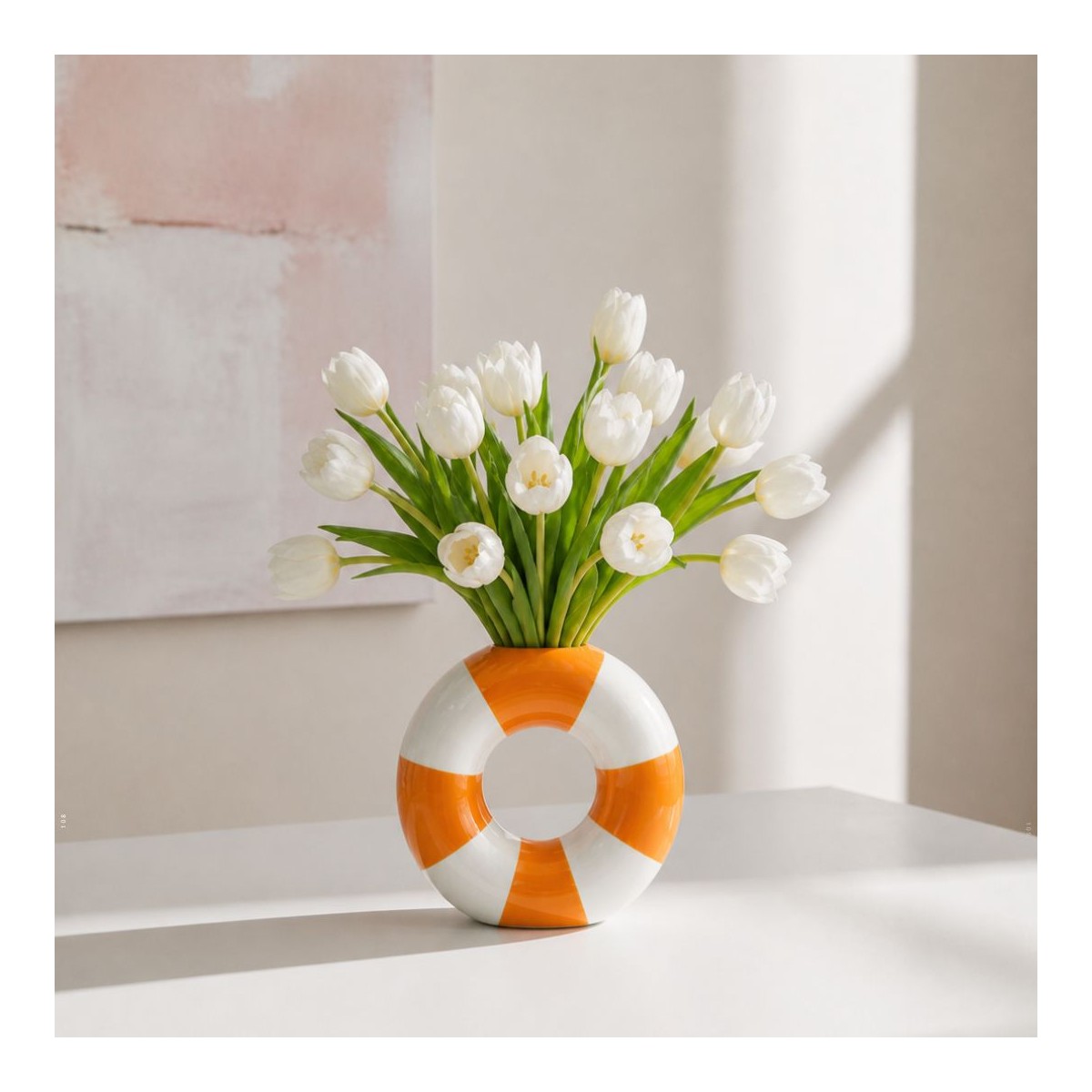 Vase en forme de bouée orange, Studio Rosalie