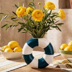 Vase en forme de bouée bleue, Studio Rosalie
