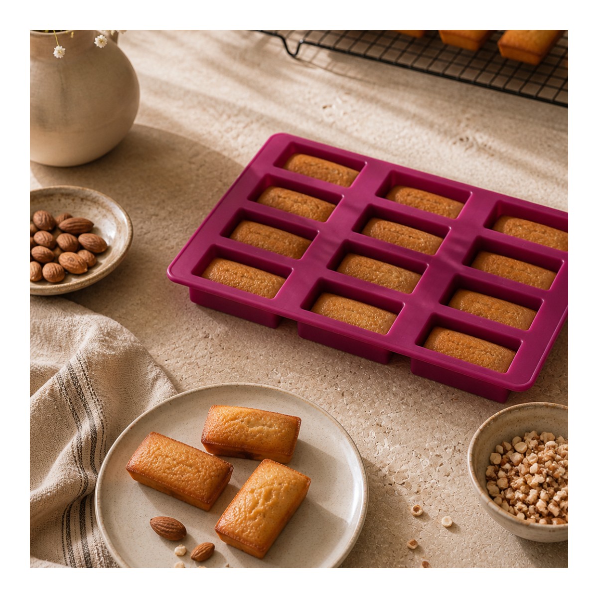 Moule 15 mini financiers en silicone