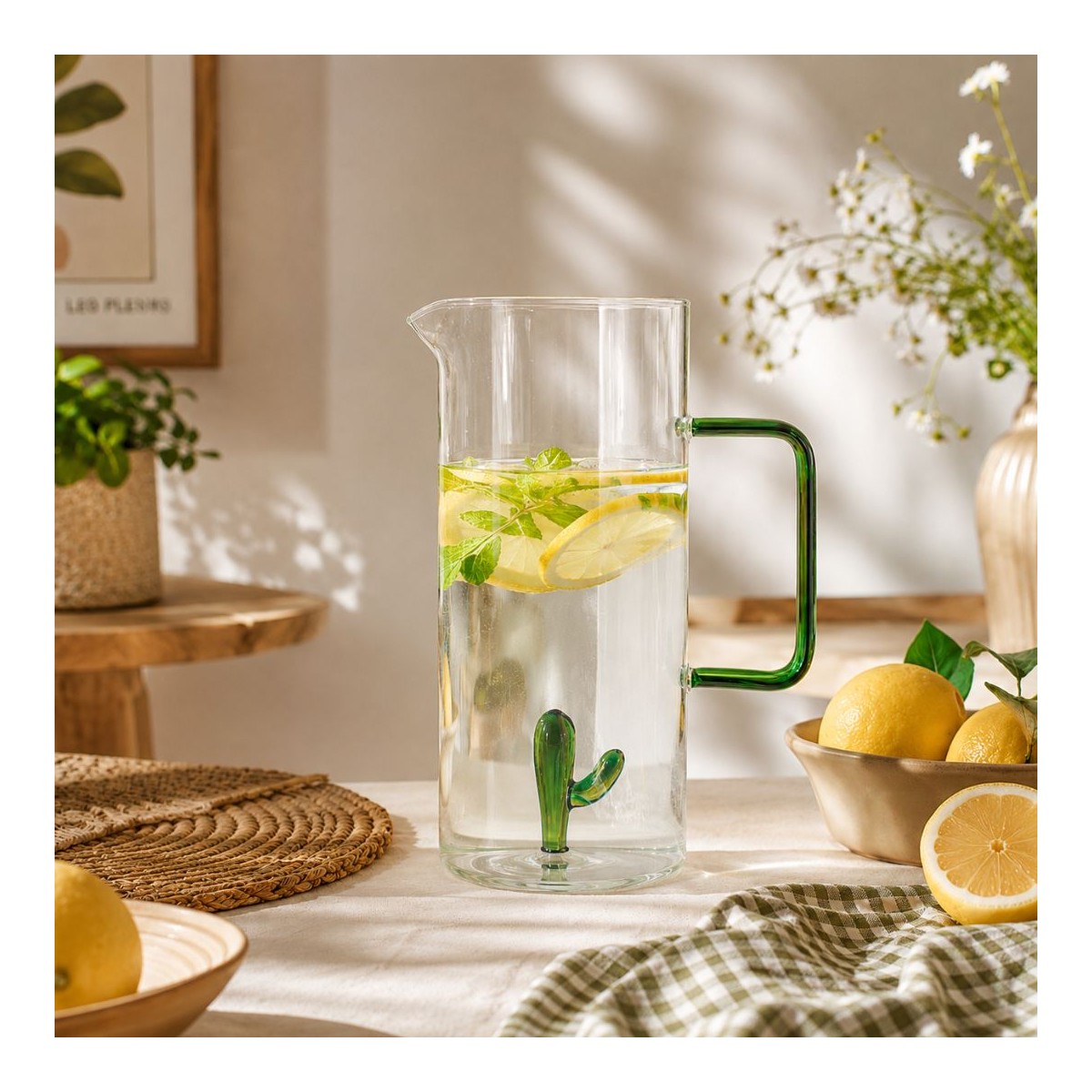 Carafe cactus en verre, VIVA LA VIDA