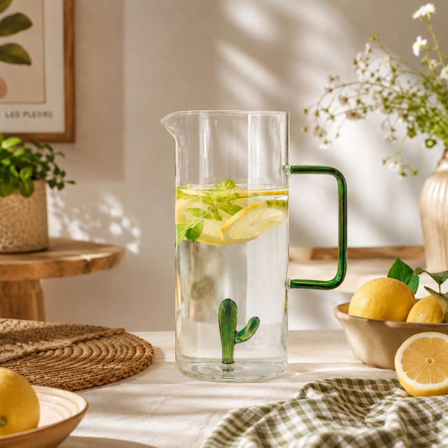 Carafe cactus en verre, VIVA LA VIDA