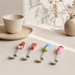 Set de 4 cuillères à glaces fantaisie, GELATERIA
