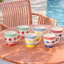 Lot de 6 tasses avec pied, LE PETIT CABANON