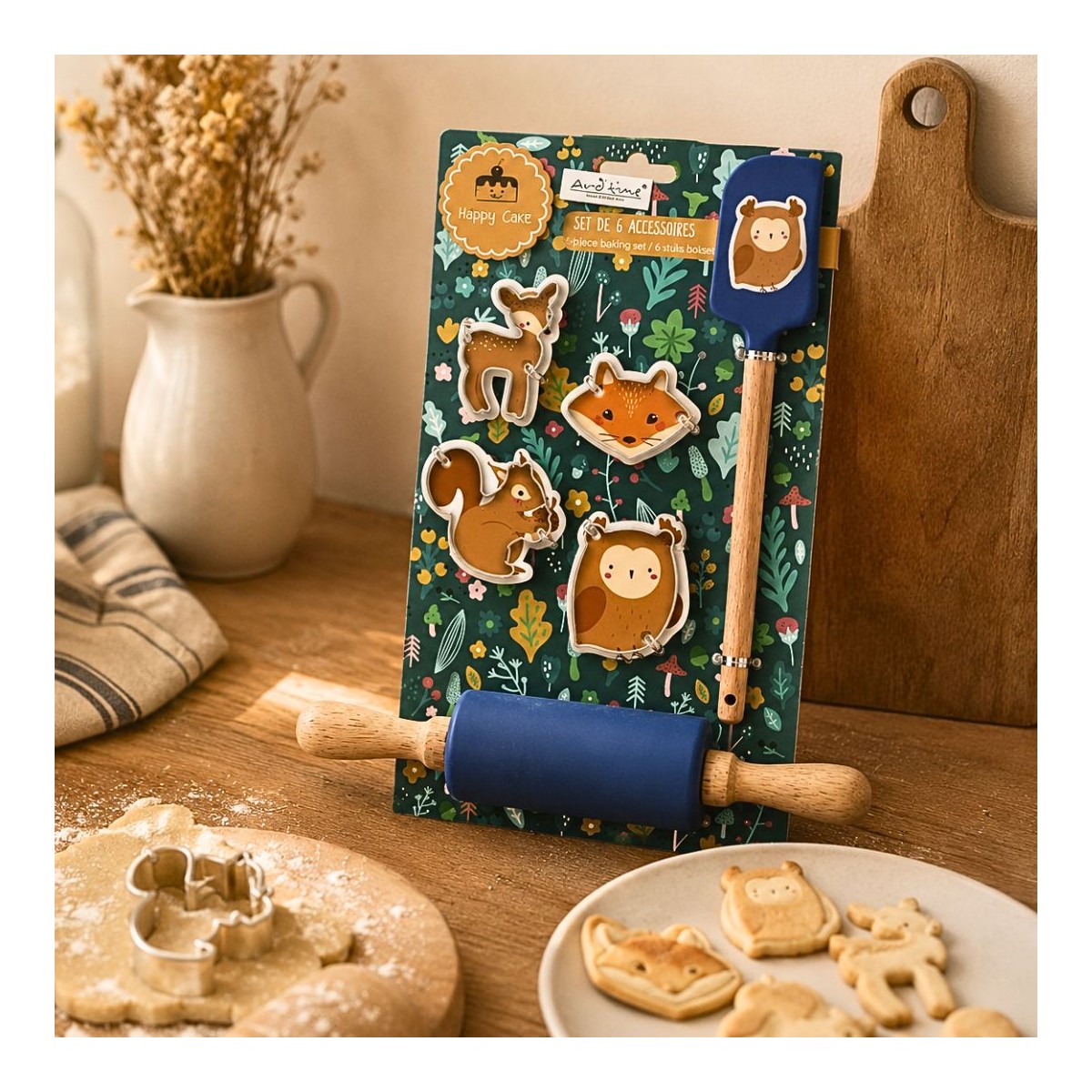 Lot de 6 accessoires forme Hibou, HAPPY CAKE