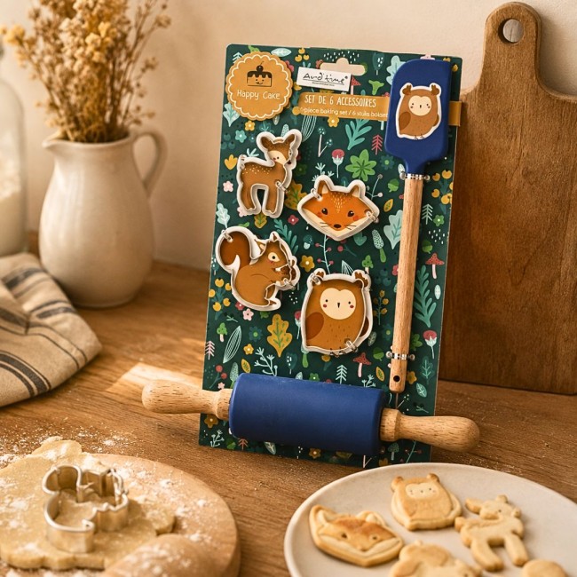Lot de 6 accessoires forme Hibou, HAPPY CAKE