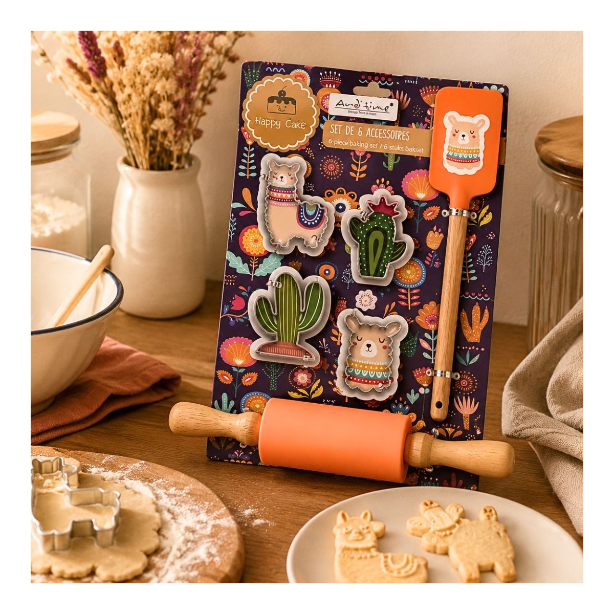 Lot de 6 accessoires forme Lama, HAPPY CAKE
