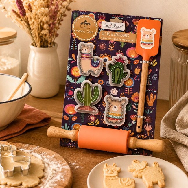 Lot de 6 accessoires forme Lama, HAPPY CAKE