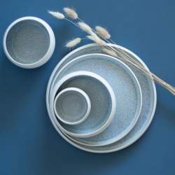 Lot de 4 grandes assiettes, BOREA