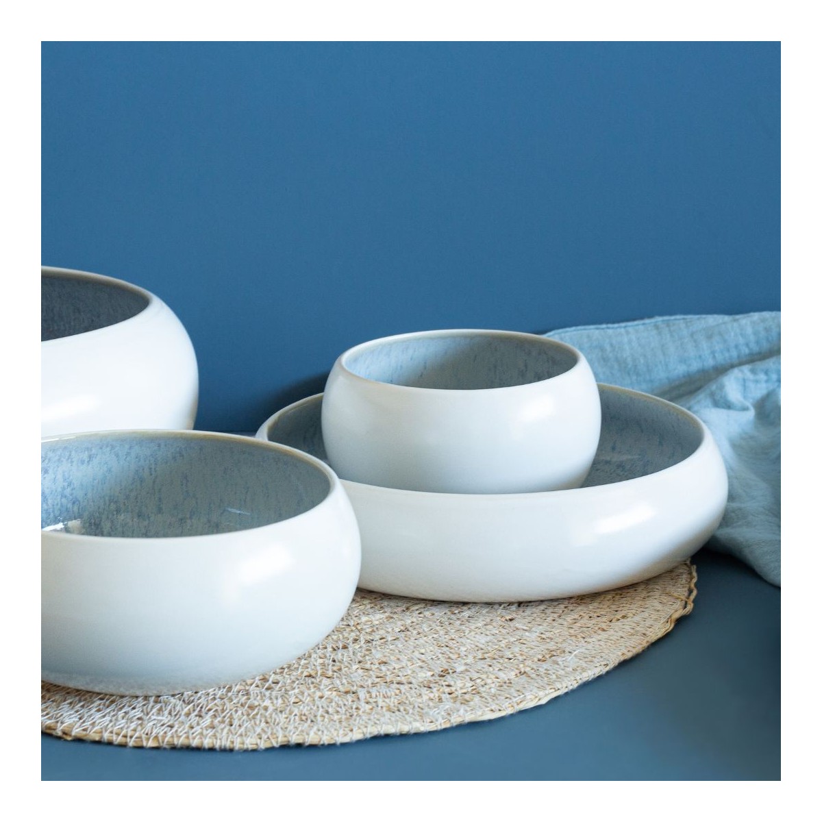 Lot de 4 assiettes creuses, BOREA