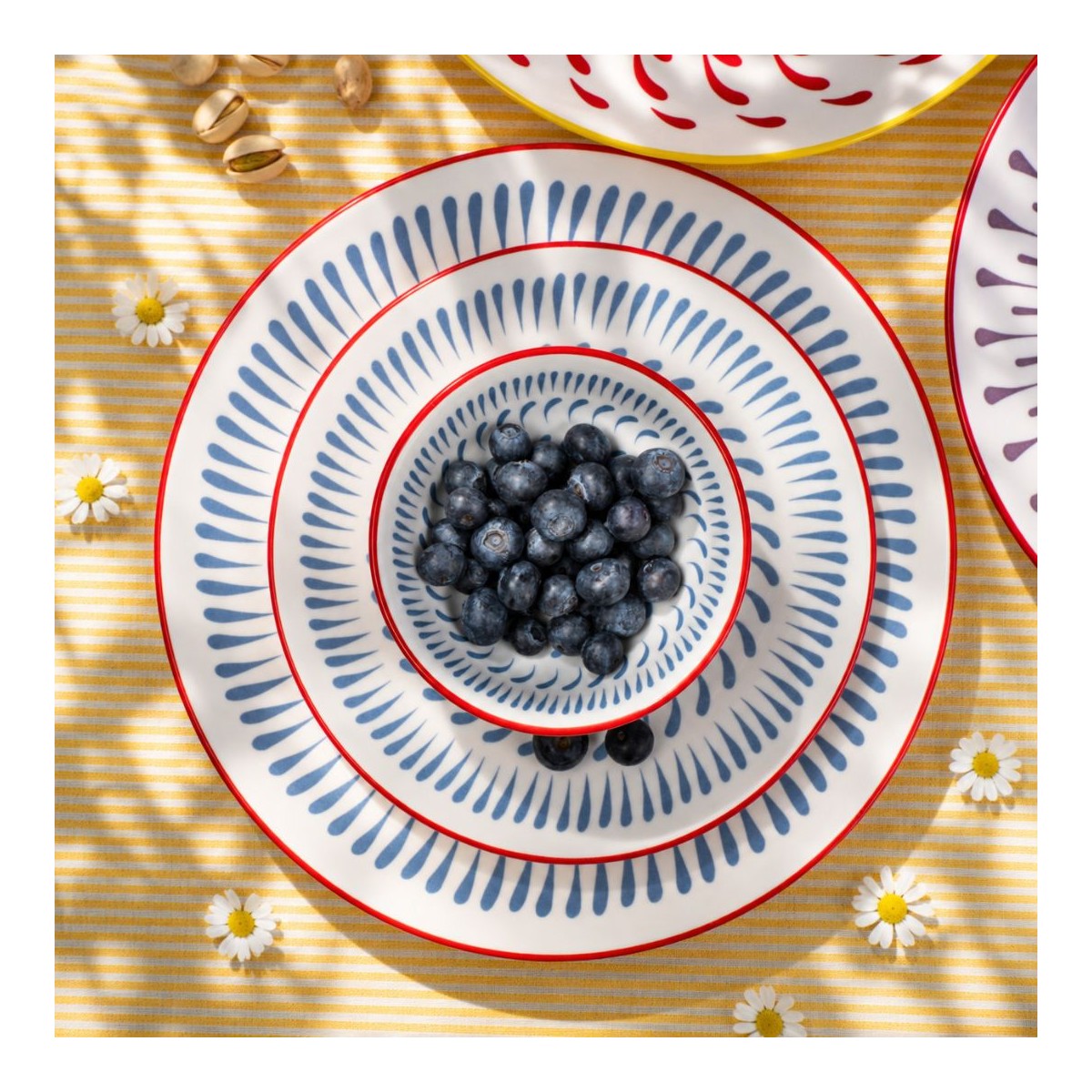 Lot de 6 grandes assiettes, KYOTO