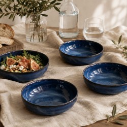 Service d'assiettes plates et creuses 18 pièces, BLUE MOON